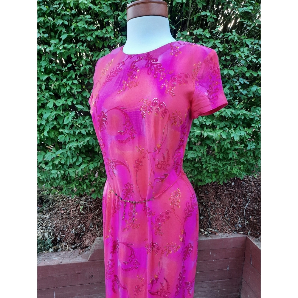 Vintage 90's Bright Tie Dye Floral Print Maxi Sun Dress Unique